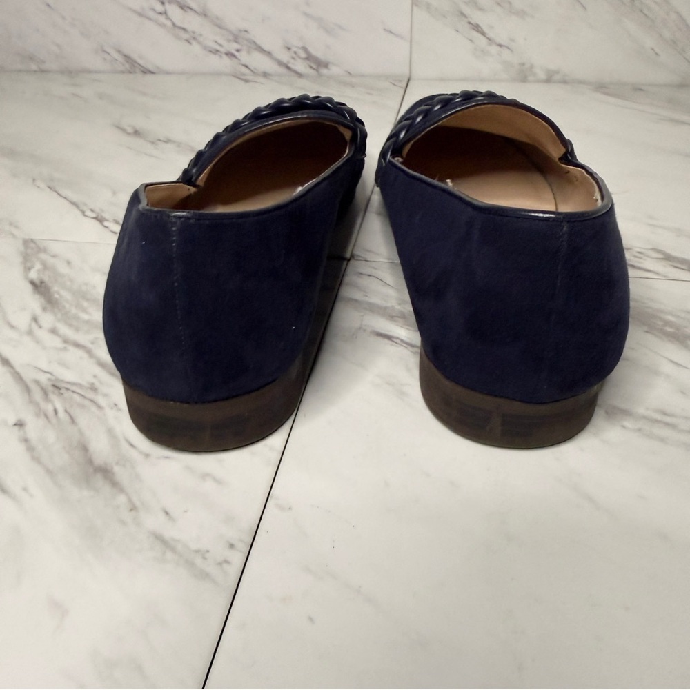 3/$50 Bandolino Larna Navy Blue Suede Braided Slip-On Loafers Flats SZ 9M - Picture 3 of 7